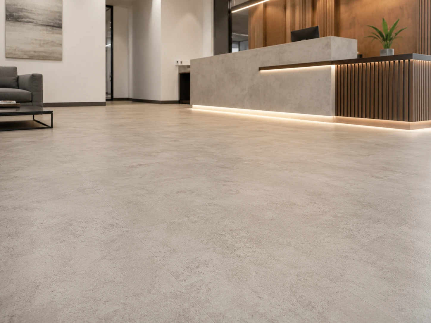 Piso vinílico LVT Tarkett Ambienta Stone para locales comerciales en Rosario
