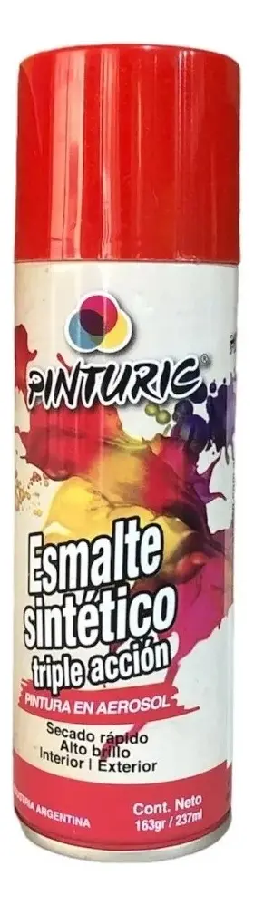 Pintura Esmalte Sintetico Bermellón Pinturic En Aerosol X 240 Ml